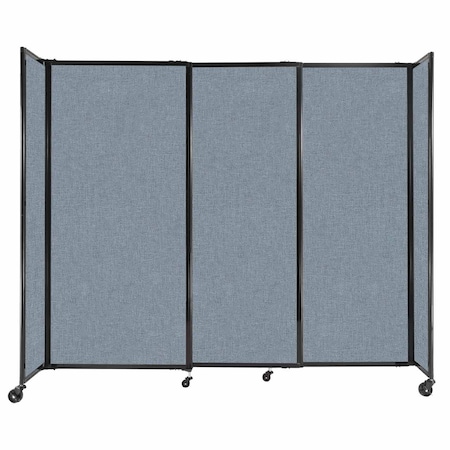 Versare StraightWall Sliding Portable Partition 7'2" x 6' Powder Blue Fabric 1472304